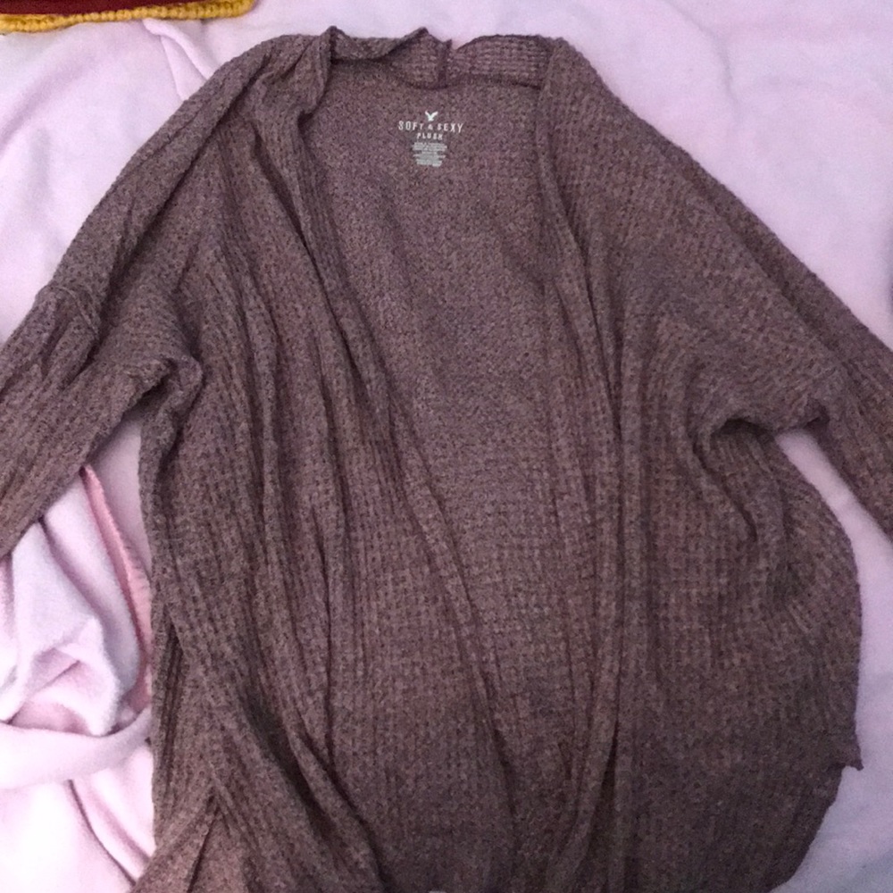 Waffle knit cardigan